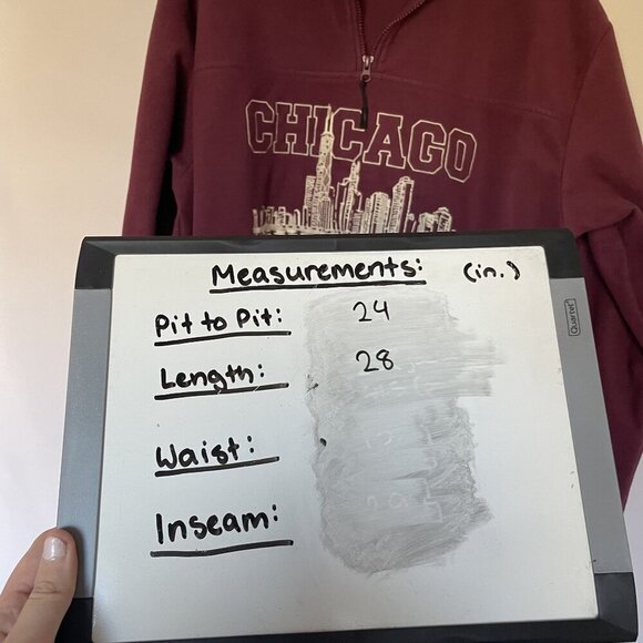 ASOS Design men's size small chicago illinois polyester half zip fleece sweater - Picture 9 of 10